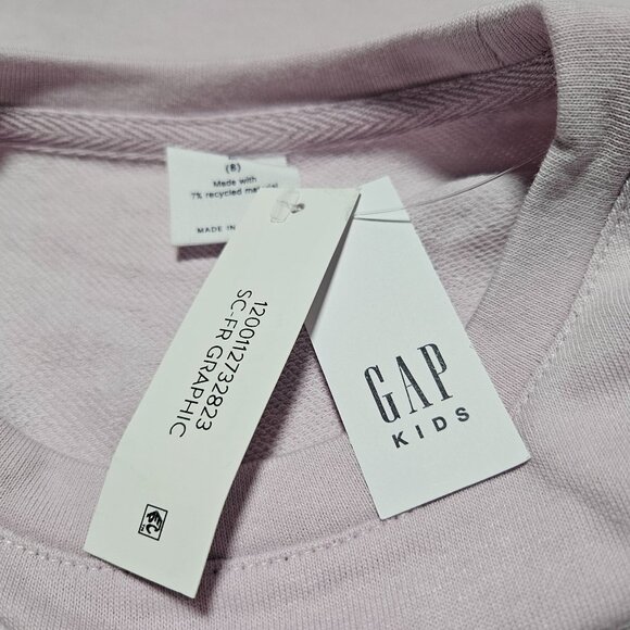 Gap Kids 1969 Pink Sweatshirt Girls Size Medium Spell Out Pullover - Picture 5 of 6